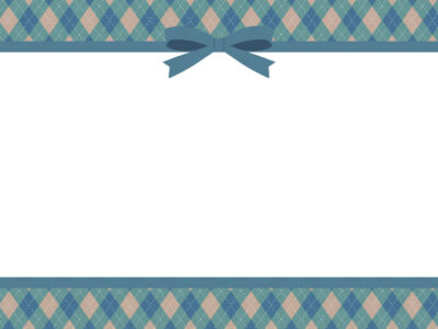 ホワイトデーのフレーム-緑のアーガイル柄-フリー素材の無料イラスト