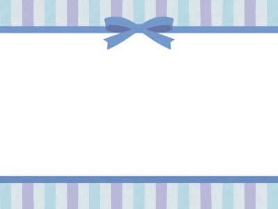 ホワイトデーのフレーム-青と紫のボーダール柄-フリー素材の無料イラスト