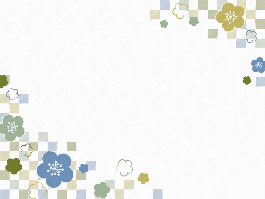 和柄-手書き風の梅の花のフレーム-フリー素材の無料イラスト